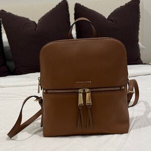 Michael Kors Tan Leather Backpack